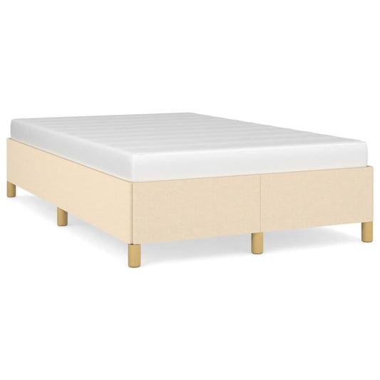 Bettgestell ohne Matratze Creme 120x190 cm Stoff