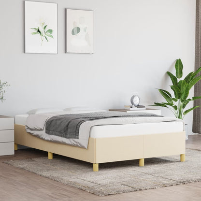Bettgestell ohne Matratze Creme 120x190 cm Stoff