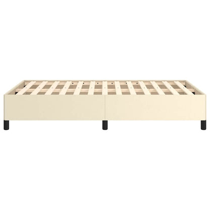 Bettgestell ohne Matratze Creme 120x190 cm Kunstleder