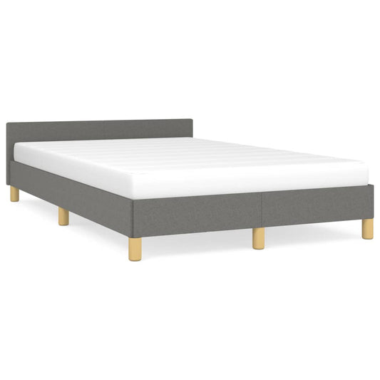 Bettgestell ohne Matratze Dunkelgrau 120x190 cm Stoff