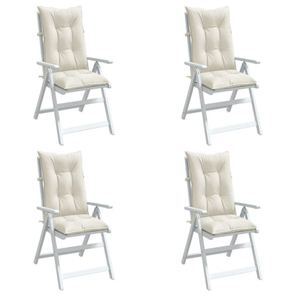 Hochlehner-Auflagen 4 Stk. Melange Creme 120x50x7 cm Stoff