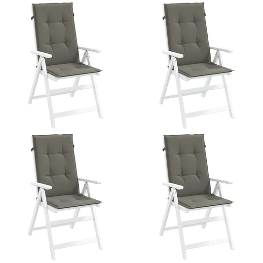 Hochlehner-Auflagen 4 Stk. Melange Dunkelgrau 120x50x4 cm Stoff