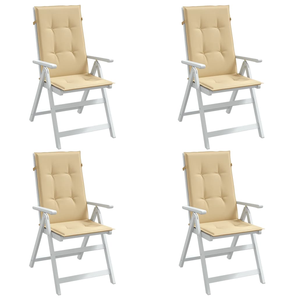 Hochlehner-Auflagen 4 Stk. Melange Beige 120x50x4 cm Stoff