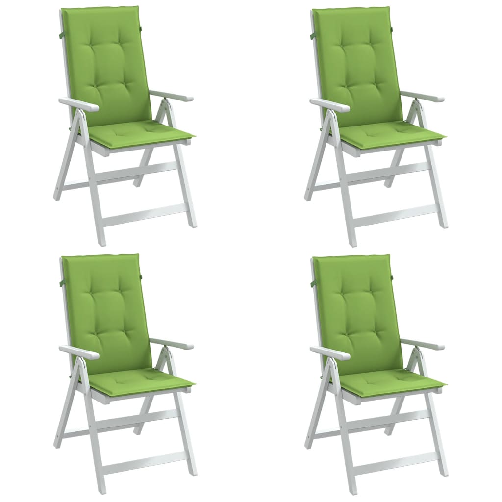 Hochlehner-Auflagen 4 Stk. Melange Grün 120x50x4 cm Stoff