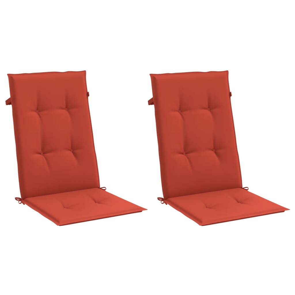 Hochlehner-Auflagen 2 Stk. Melange Rot 120x50x4 cm Stoff