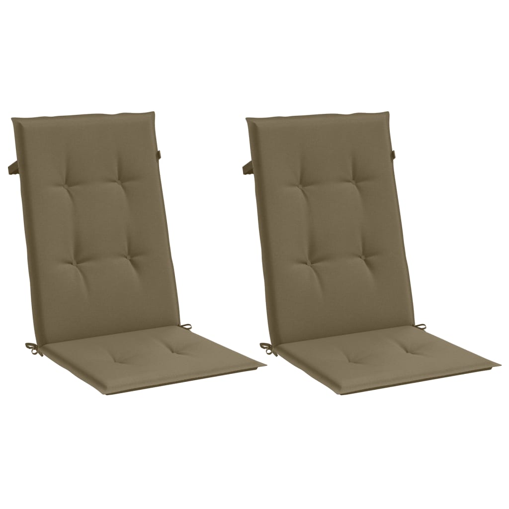 Hochlehner-Auflagen 2 Stk. Melange Taupe 120x50x4 cm Stoff