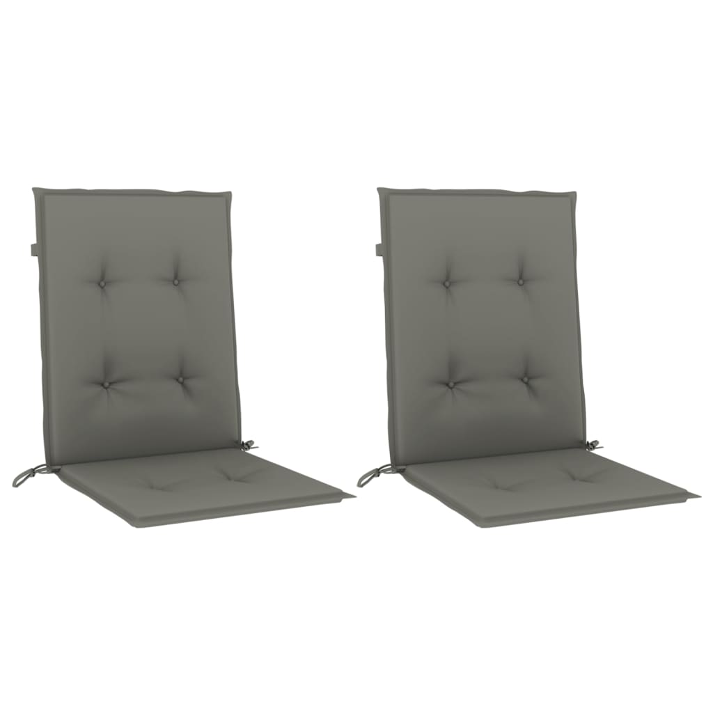 Niedriglehner-Auflagen 2 Stk. Dunkelgrau 100x50x4 cm Stoff