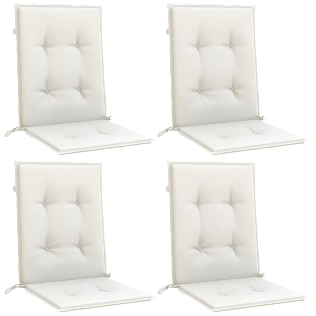 Niedriglehner-Auflagen 4 Stk. Melange Creme 100x50x4 cm Stoff