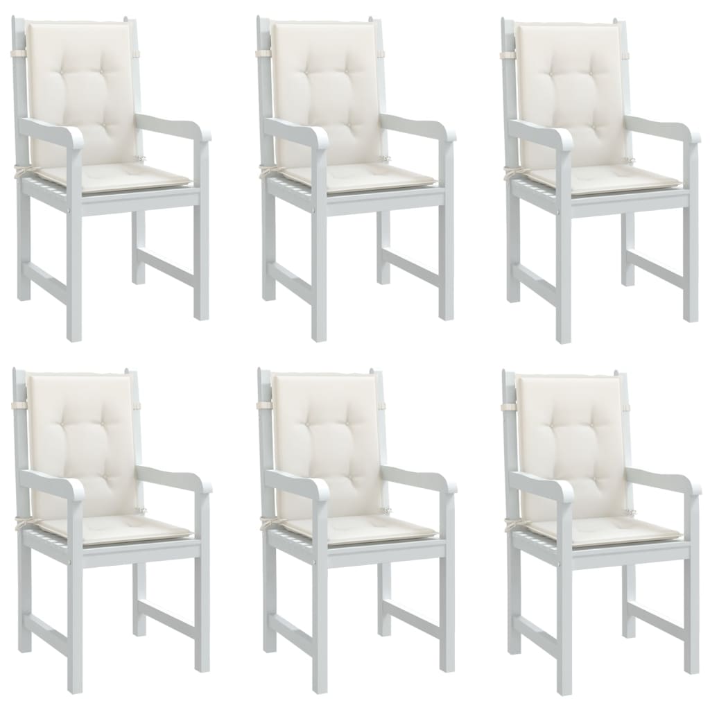Niedriglehner-Auflagen 6 Stk. Melange Creme 100x50x4 cm Stoff