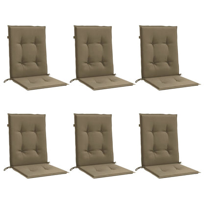 Niedriglehner-Auflagen 6 Stk. Melange Taupe 100x50x4 cm Stoff