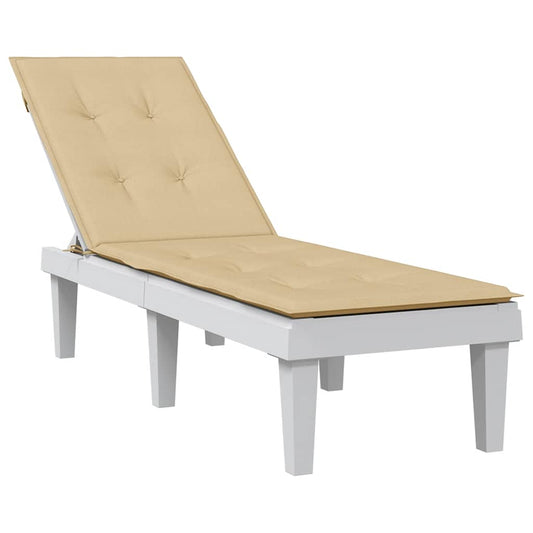 Liegestuhl-Auflage Melange Beige (75+105) x 50 x 4 cm Stoff