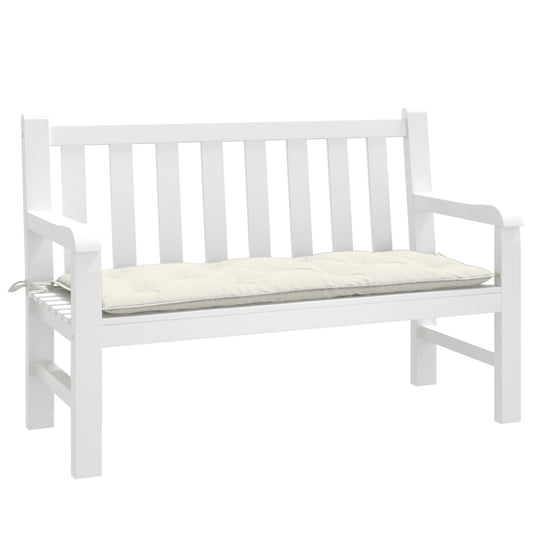 Havebænkpude Melange Creme 120x50x7 cm Stof
