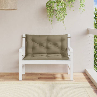 Havebænkhynder 2 stk Melange Taupe 100x50x7 cm stof