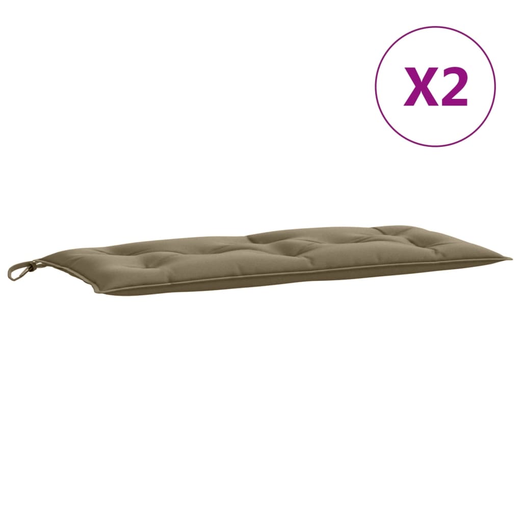 Havebænkhynder 2 stk Melange Taupe 100x50x7 cm stof