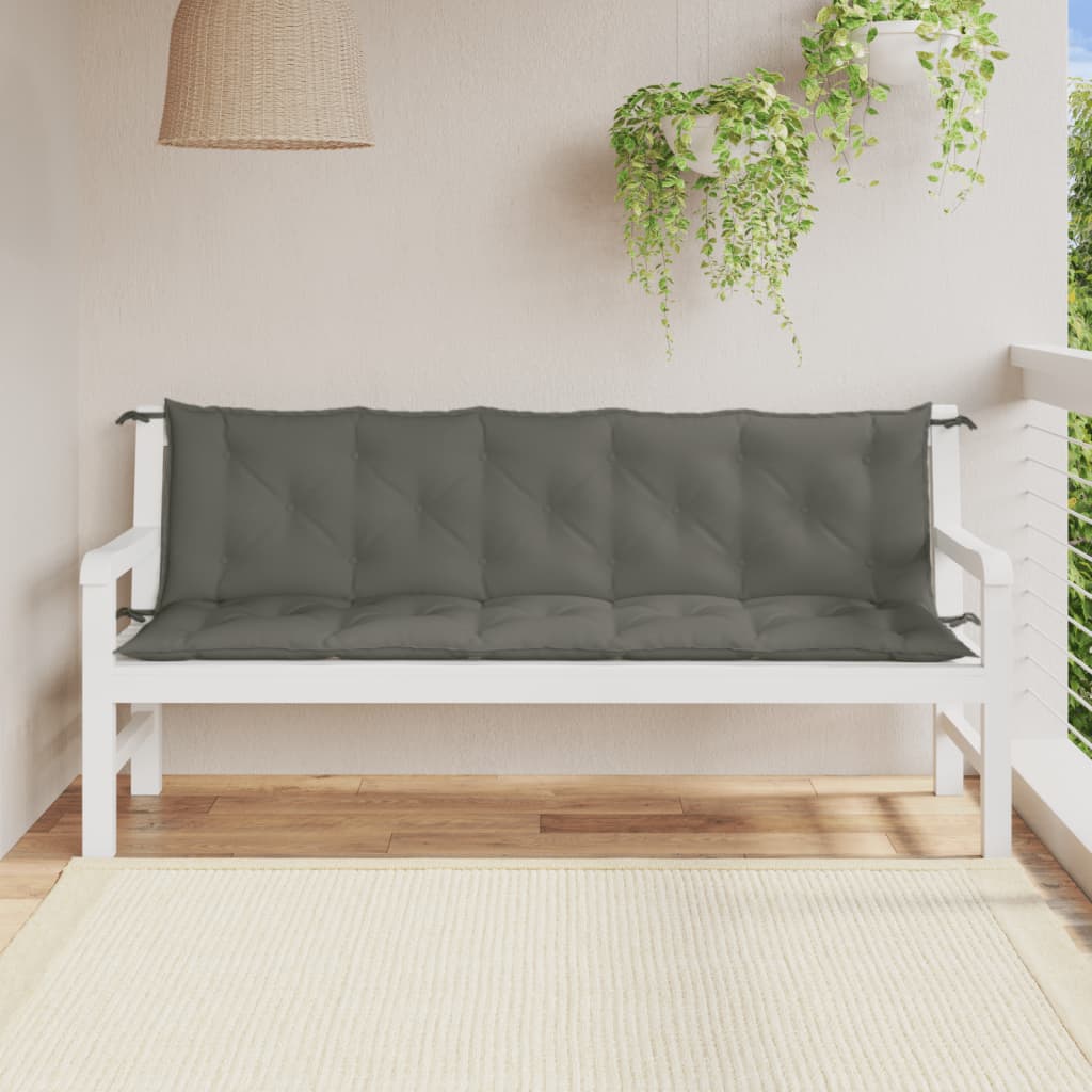Havebænkhynder 2 stk Melange mørkegrå 180x50x7 cm stof