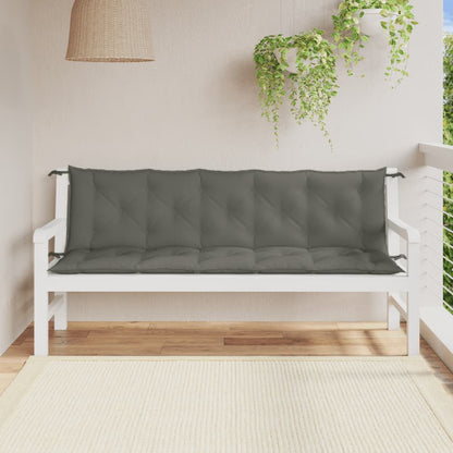 Havebænkhynder 2 stk Melange mørkegrå 180x50x7 cm stof