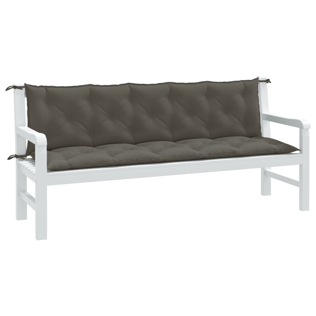 Havebænkhynder 2 stk Melange mørkegrå 180x50x7 cm stof