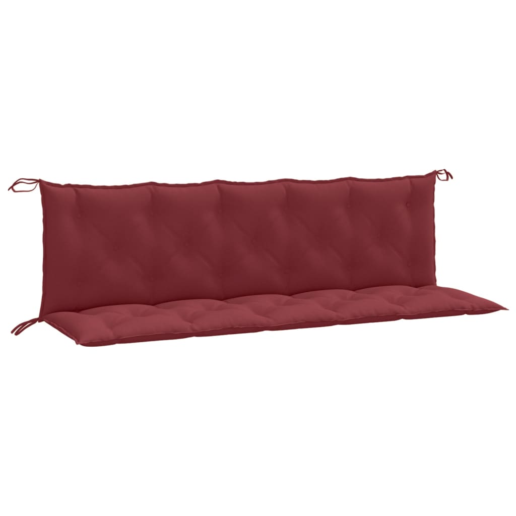 Havebænkhynder 2 stk Melange vinrød 180x50x7 cm stof