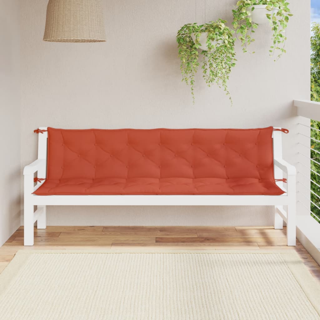 Havebænkhynder 2 stk Melange Rød 200x50x7 cm stof