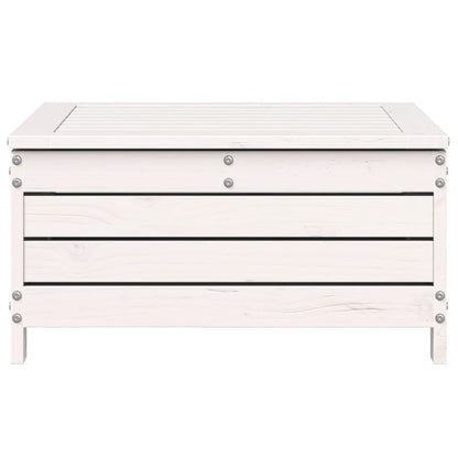 Gartenhocker Weiß 62x63,5x32 cm Massivholz Kiefer