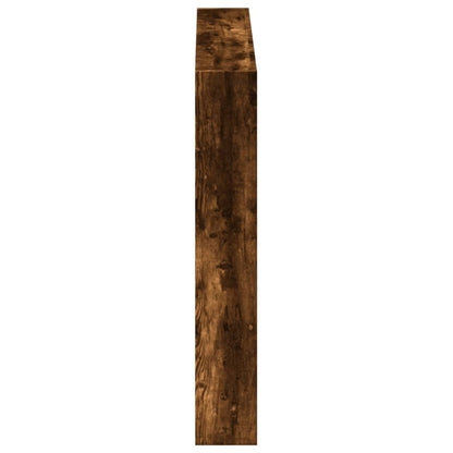 LED-Kopfteil mit Ablagen Räuchereiche 120x17x102 cm