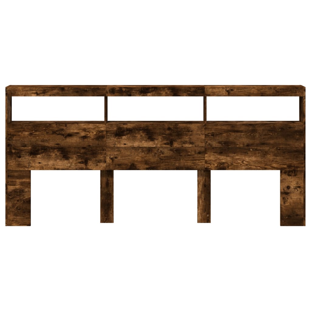 LED-Kopfteil mit Ablage Räuchereiche 220x17x102 cm