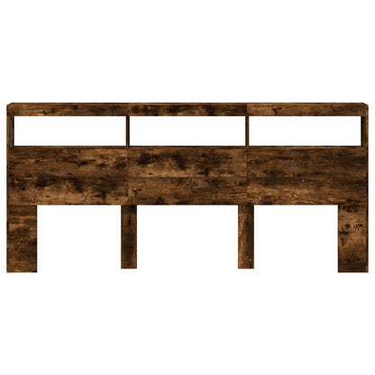 LED-Kopfteil mit Ablage Räuchereiche 220x17x102 cm