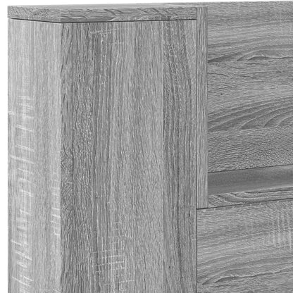 LED-Kopfteil mit Ablage Grau Sonoma 220x16,5x103,5 cm