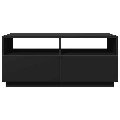 Couchtisch mit LED-Leuchten Schwarz 90x49x40 cm