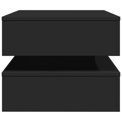 Couchtisch mit LED-Leuchten Schwarz 90x50x40 cm