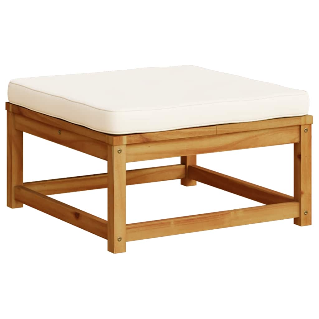 Gartenhocker mit Kissen Massivholz Akazie