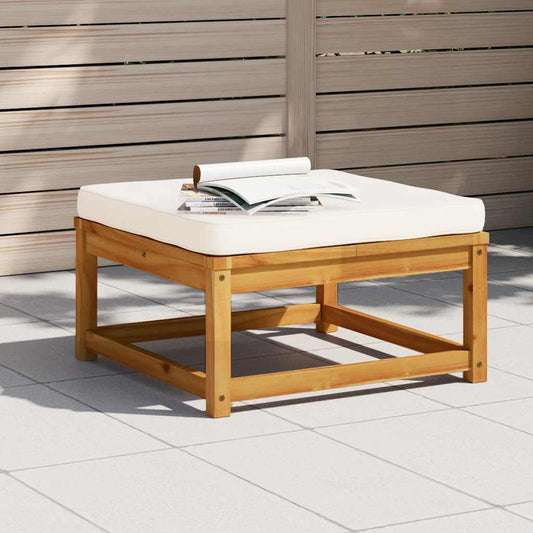 Gartenhocker mit Kissen Massivholz Akazie