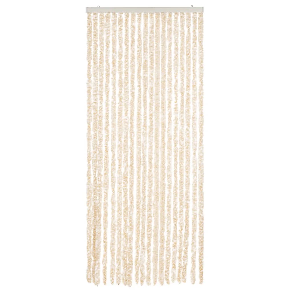 Fliegenvorhang Beige und Weiß 56x200 cm Chenille