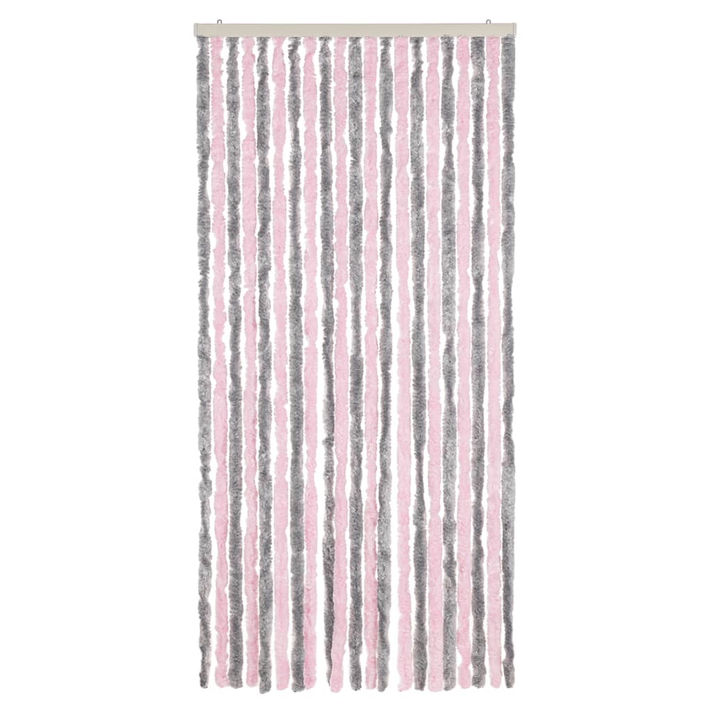 Fliegenvorhang Silbergrau und Rosa 90x220 cm Chenille