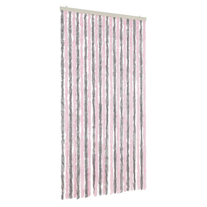 Fliegenvorhang Silbergrau und Rosa 100x230 cm Chenille