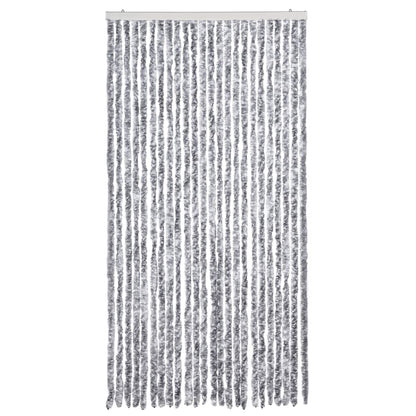 Fliegenvorhang Weiß und Grau 100x200 cm Chenille