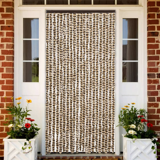 Fliegenvorhang Beige und Braun 90x200 cm Chenille
