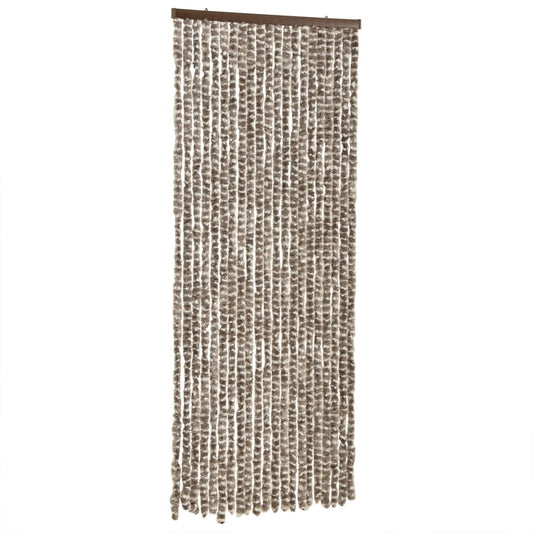 Fliegenvorhang Taupe und Weiß 56x200 cm Chenille