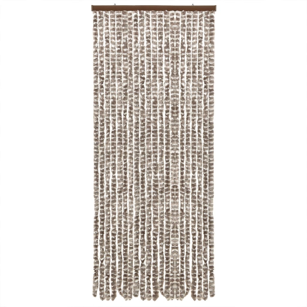 Fliegenvorhang Taupe und Weiß 56x200 cm Chenille