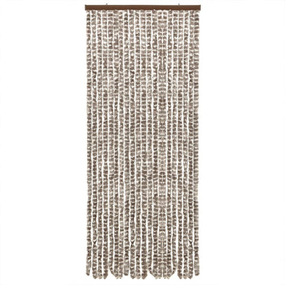 Fliegenvorhang Taupe und Weiß 56x200 cm Chenille