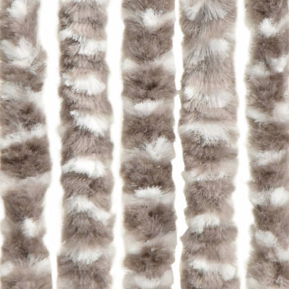 Fliegenvorhang Taupe und Weiß 56x200 cm Chenille