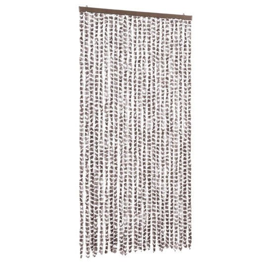 Fliegenvorhang Taupe und Weiß 100x200 cm Chenille