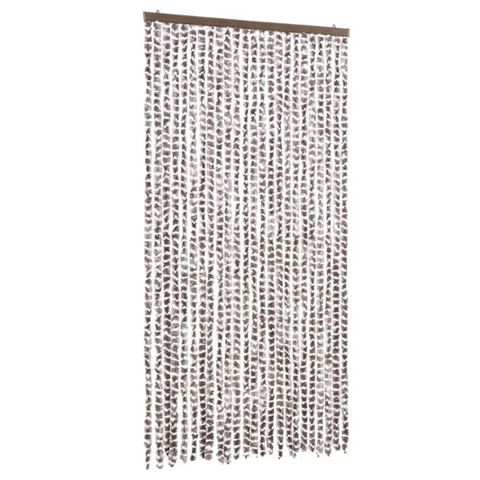 Fliegenvorhang Taupe und Weiß 100x230 cm Chenille
