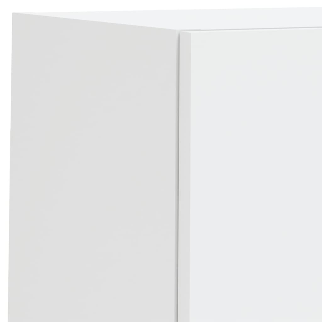 4-tlg. TV-Wohnwand mit LED-Leuchten Weiß