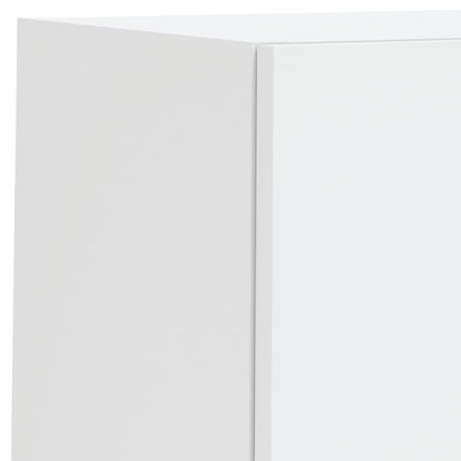 4-tlg. TV-Wohnwand mit LED-Leuchten Weiß