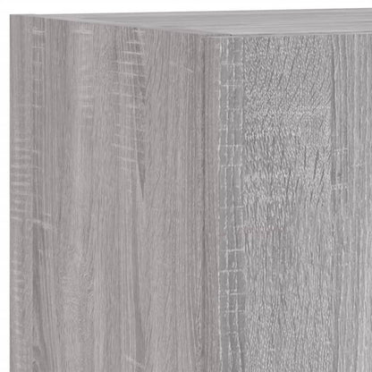 4-tlg. TV-Wohnwand mit LED-Leuchten Grau Sonoma