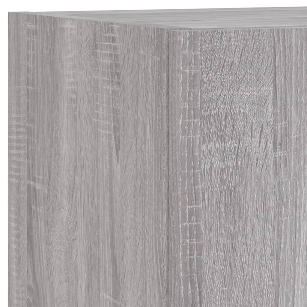 5-tlg. Wohnwand mit LED-Beleuchtung Grau Sonoma Holzwerkstoff