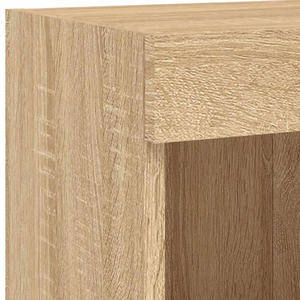 5-tlg. Wohnwand mit LED-Beleuchtung Sonoma-Eiche Holzwerkstoff
