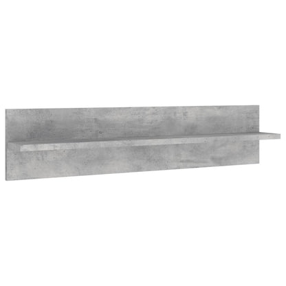 5-tlg. Wohnwand mit LED-Beleuchtung Betongrau Holzwerkstoff
