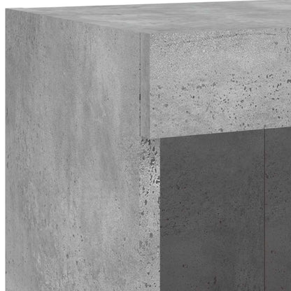 5-tlg. Wohnwand mit LED-Beleuchtung Betongrau Holzwerkstoff